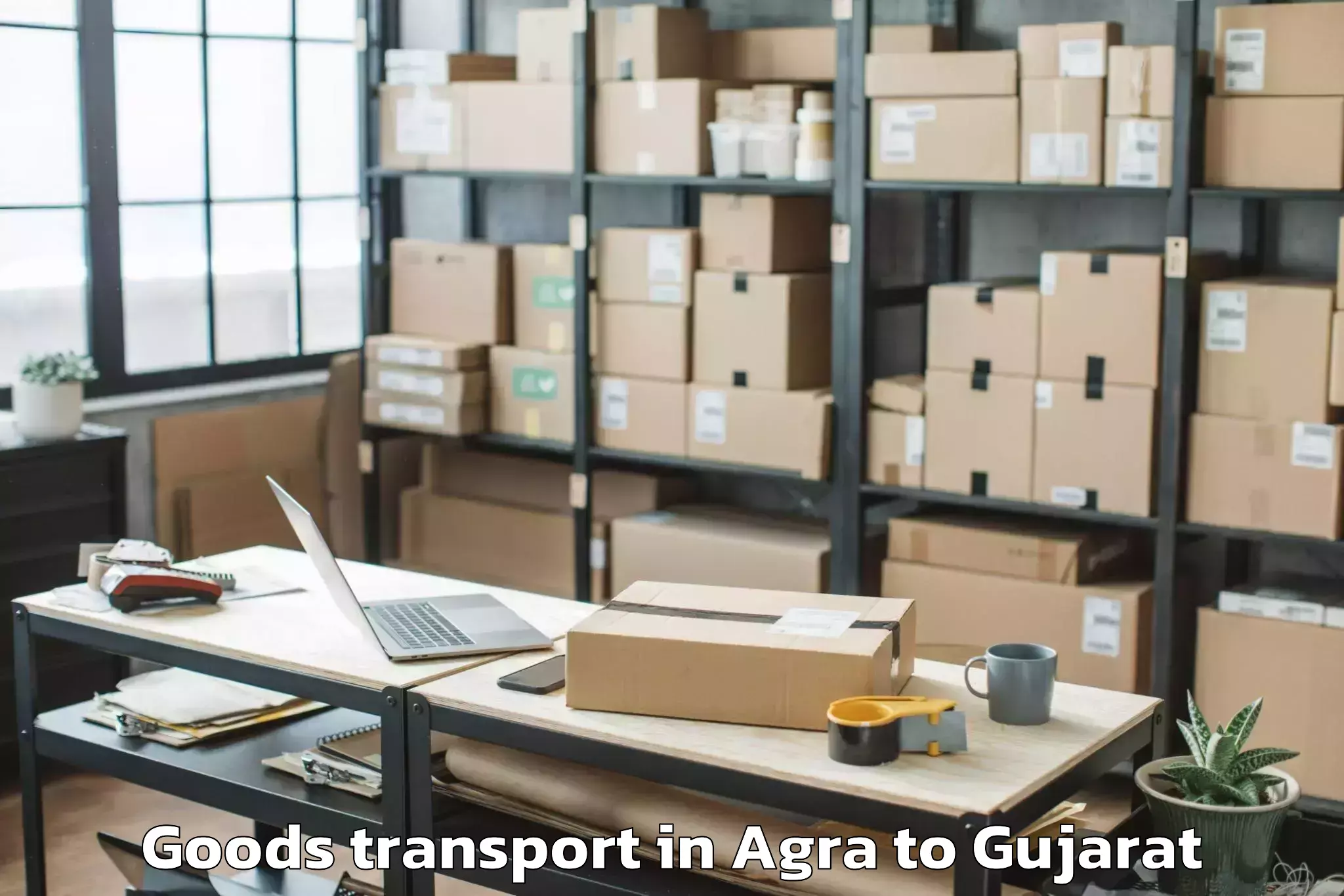 Trusted Agra to Visavadar Goods Transport